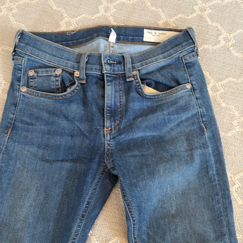 Rag and Bone ankle skinny jeans with cut ankles size 25